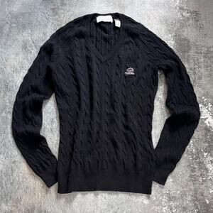 Vintage Black Cable Knit Sweater The Greenbrier Collection. Size Small